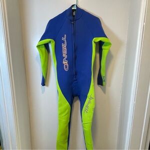 O'Neill‎ blue and green wet bodysuit kids size large
